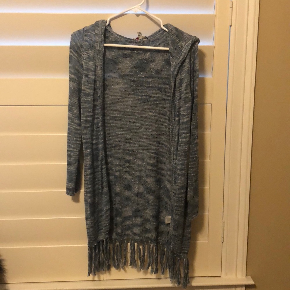 Blue hoodie cardigan